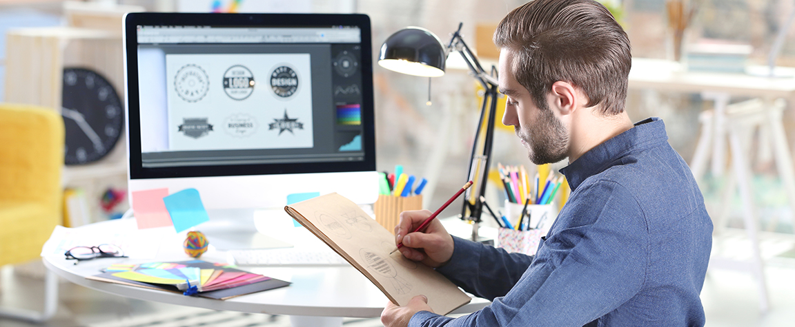 Logo Designer Sketching